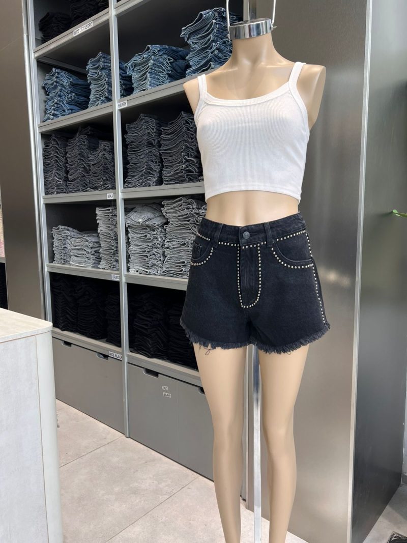 SHORT NEGRO TACHAS - TW7