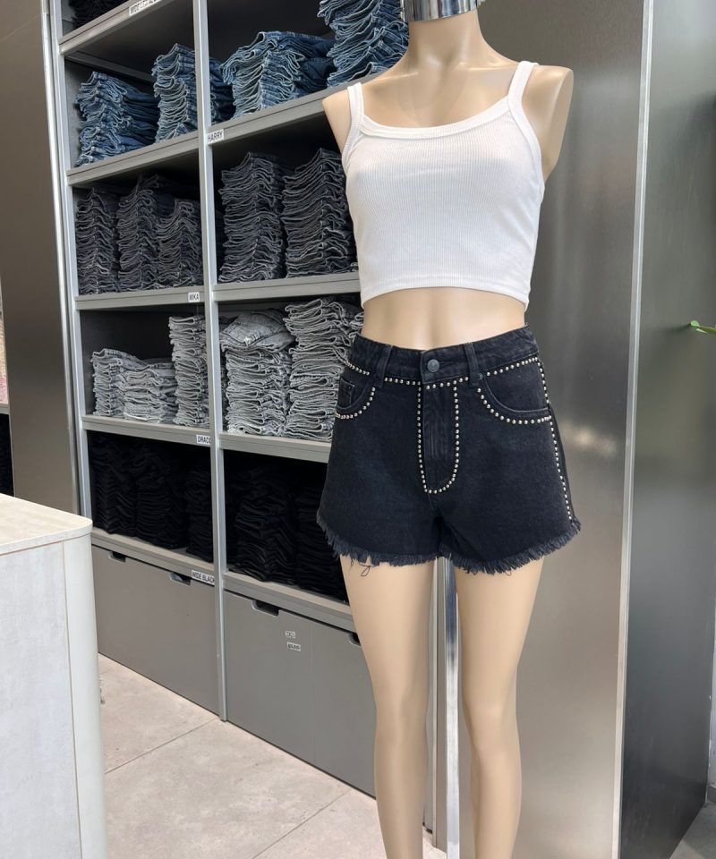SHORT NEGRO TACHAS - TW7