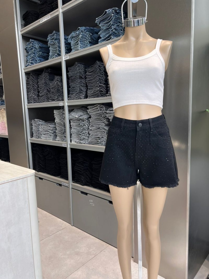 SHORT NEGRO STRASS - TW9