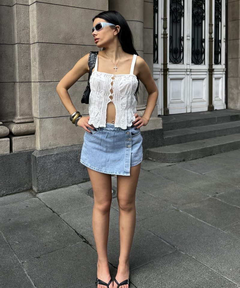 SKORT CELESTE 4 BOTONES - TW31CELESTE