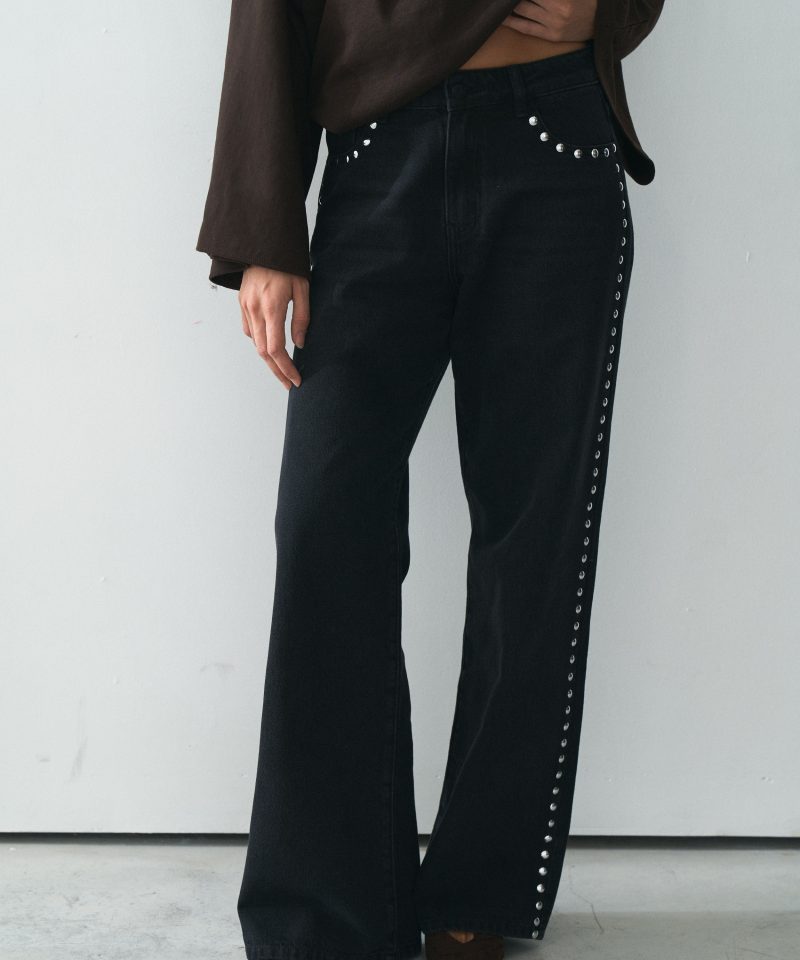 WIDE LEG TACHAS NEGRO - T805NEGRO