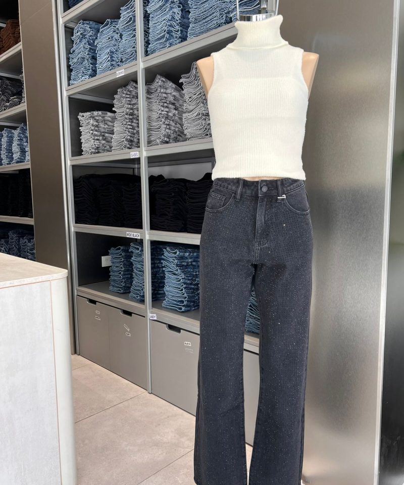 WIDE LEG FULL STRASS NEGRO - T810NEGRO