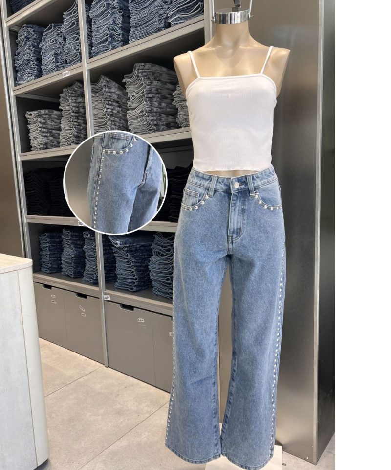 WIDE LEG TACHAS AZUL - T805AZUL