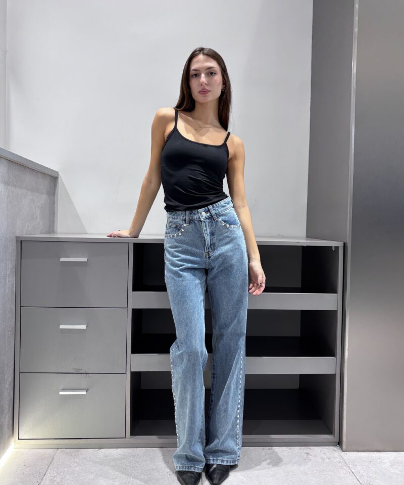 WIDE LEG TACHAS AZUL - T805AZUL