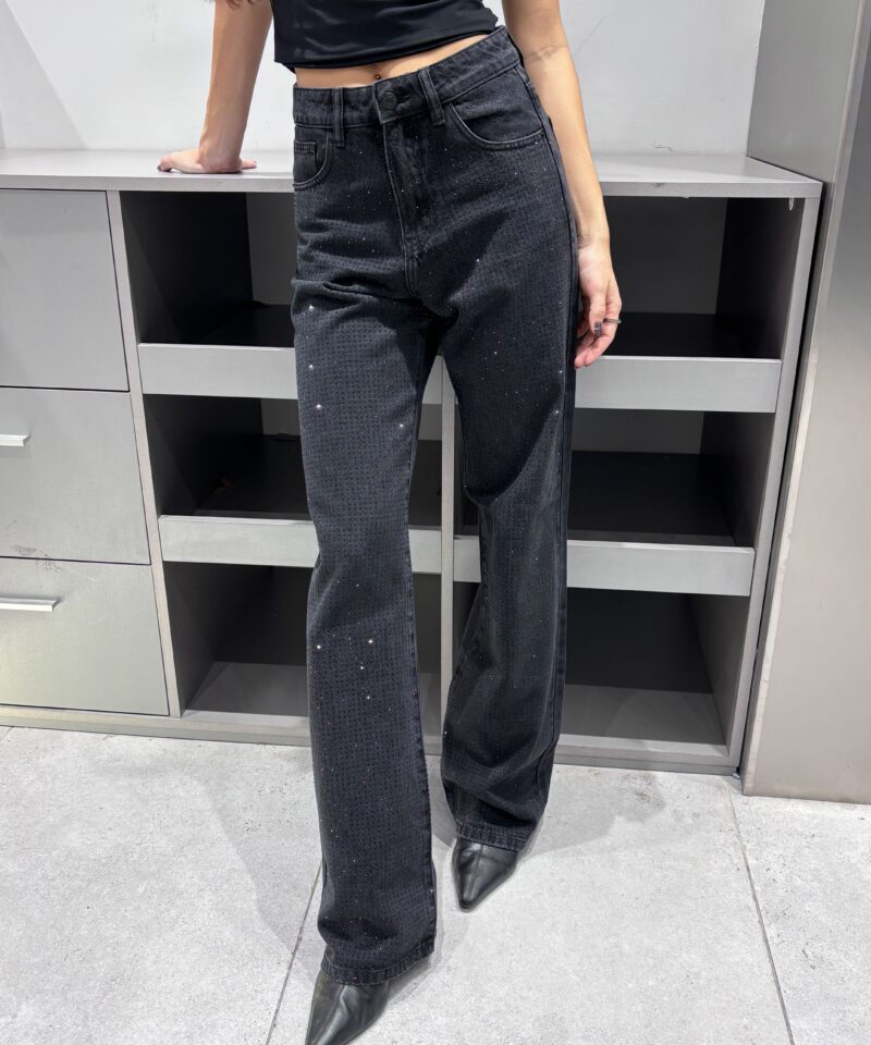 WIDE LEG FULL STRASS NEGRO - T810NEGRO