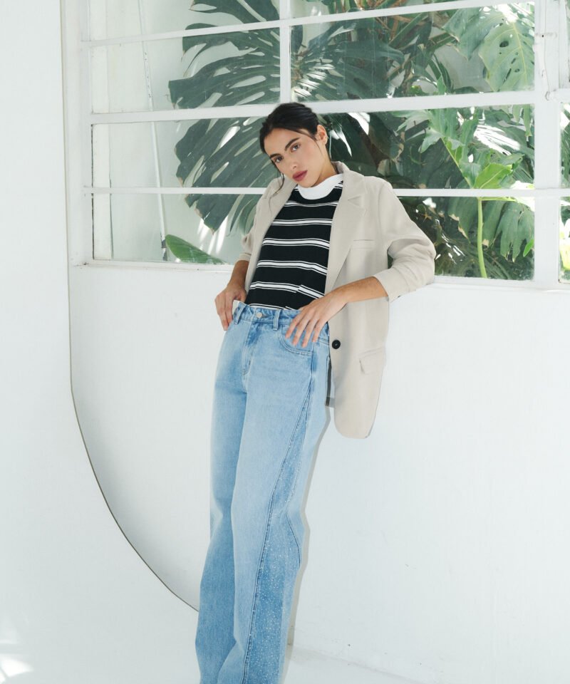 WIDE LEG STRASS COMBINADO AZUL - T806AZUL