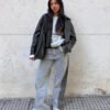 WIDE LEG STRASS COMBINADO GRIS - T806GRIS