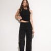 WIDE LEG RIPPLE STRASS NEGRO - TH1NEGRO
