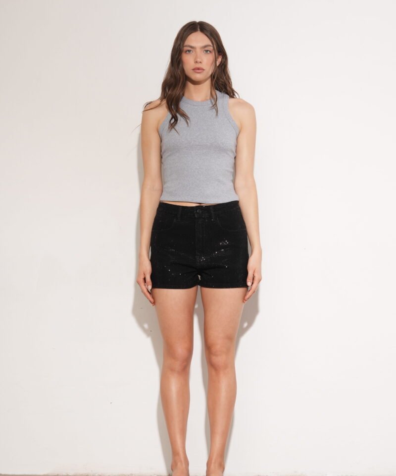SHORT FULL STRASS NEGRO - TH17NEGRO