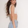 SHORT DESFLECADO CELESTE FULL STRASS - TH15CELESTE - Imagen 4