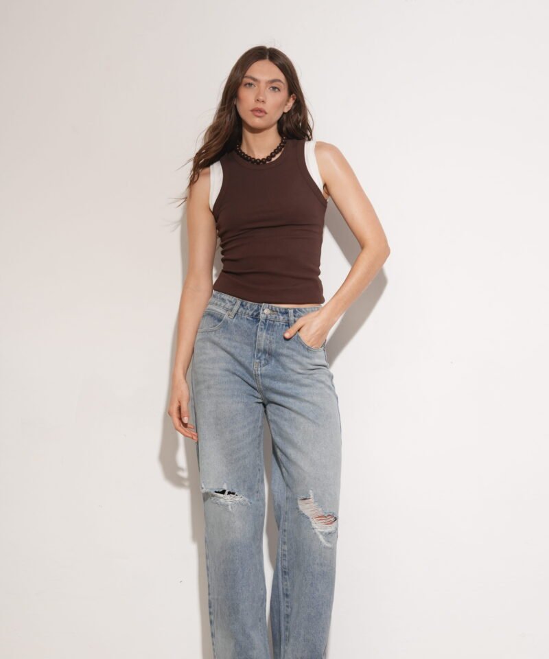 WIDE LEG ROTURAS EN RODILLAS - TJ6