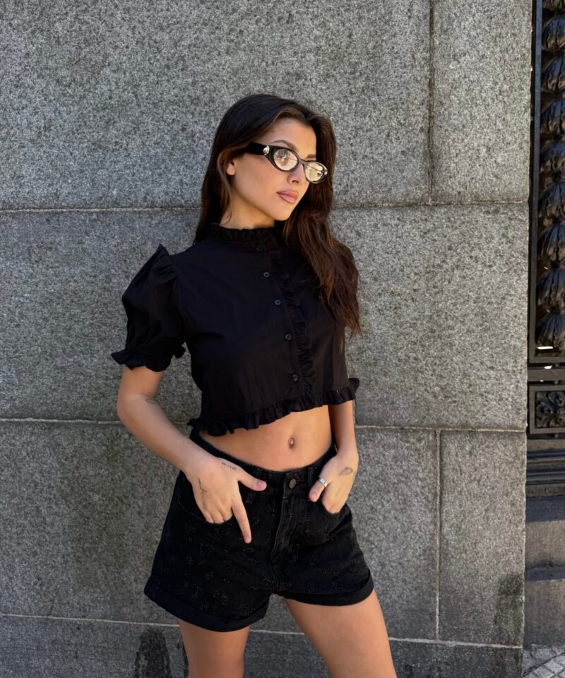SHORT ANIMAL STRASS NEGRO - TH18NEGRO