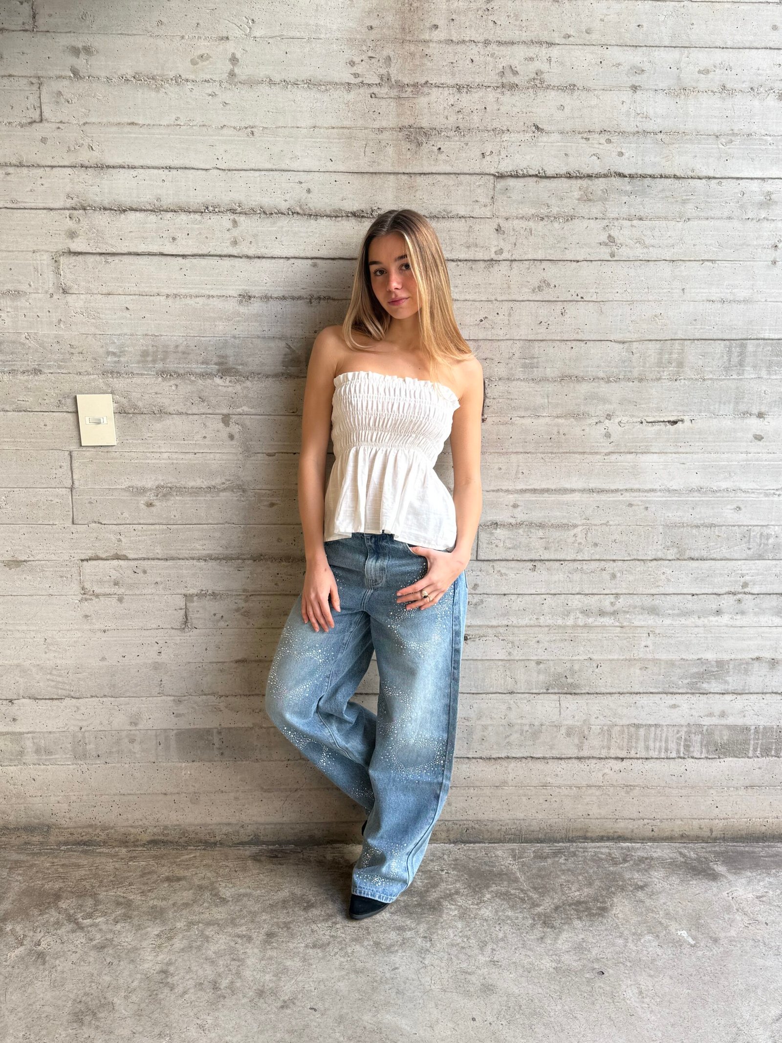 WIDE LEG STRASS CORAZONES - TJ4 - Imagen 4