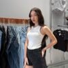SHORT DESFLECADO NEGRO FULL STRASS - TH15NEGRO - Imagen 4