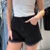 SHORT DESFLECADO NEGRO FULL STRASS - TH15NEGRO - Imagen 2