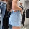 SHORT FULL STRASS CELESTE - TH17 - Imagen 4