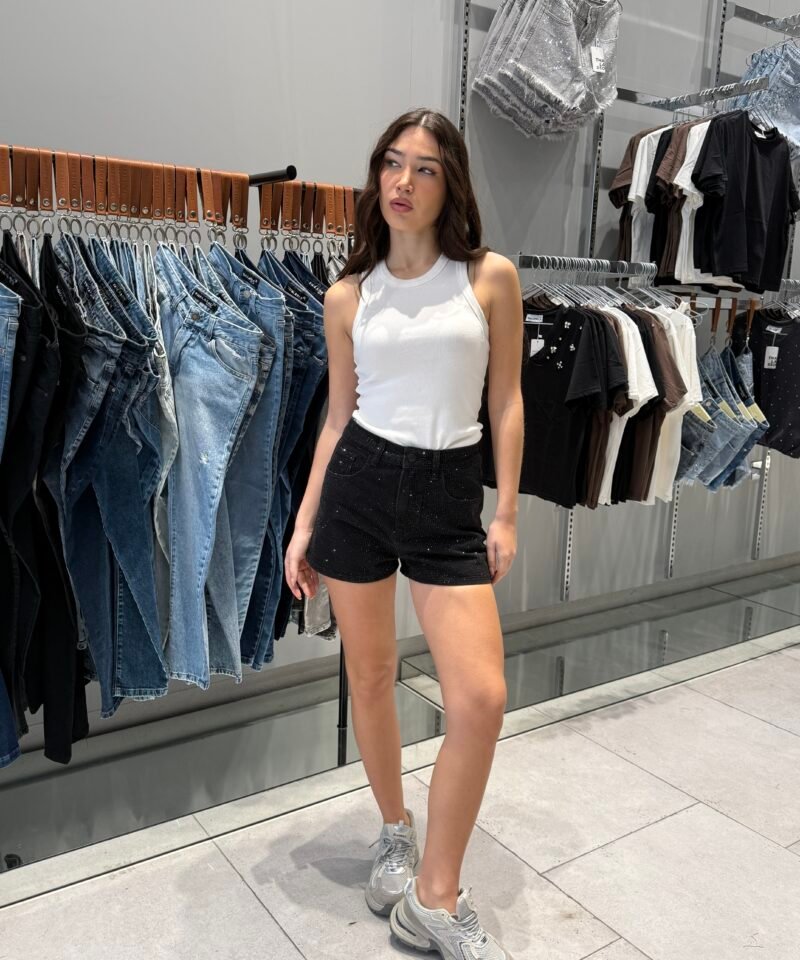 SHORT FULL STRASS NEGRO - TH17NEGRO