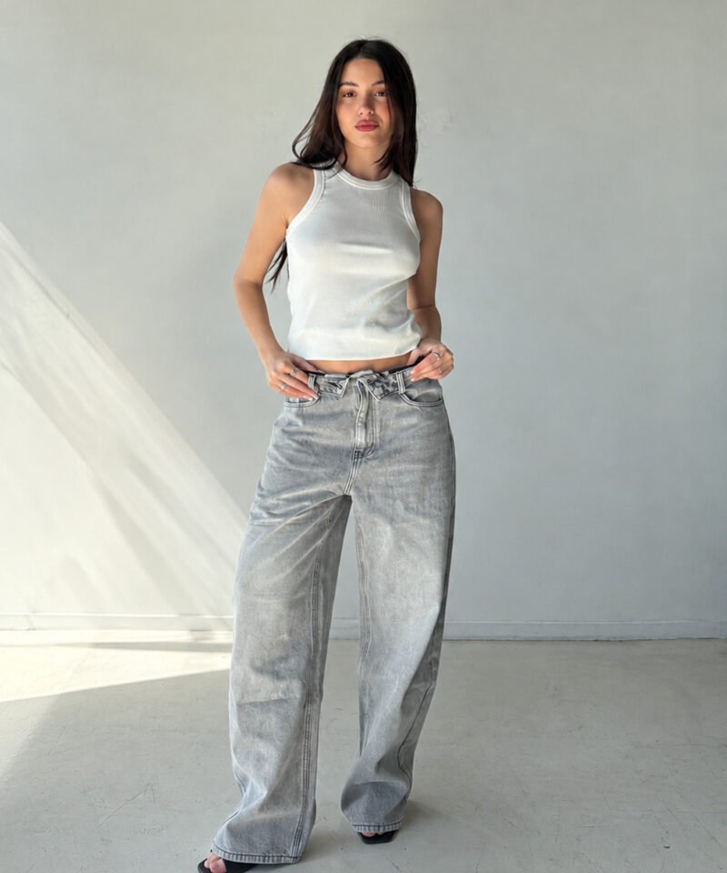 BAGGY CINTURA ABIERTA GRIS - TH9