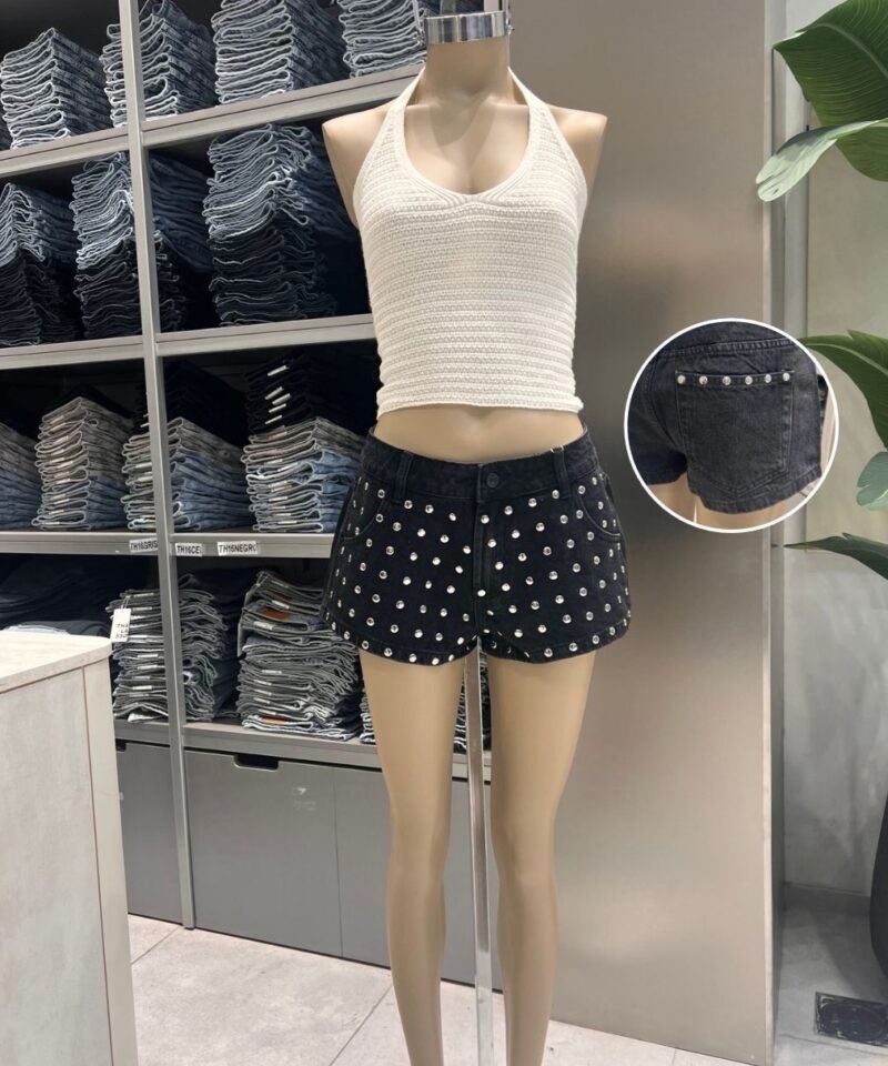 SHORT FULL TACHAS NEGRO - TH11