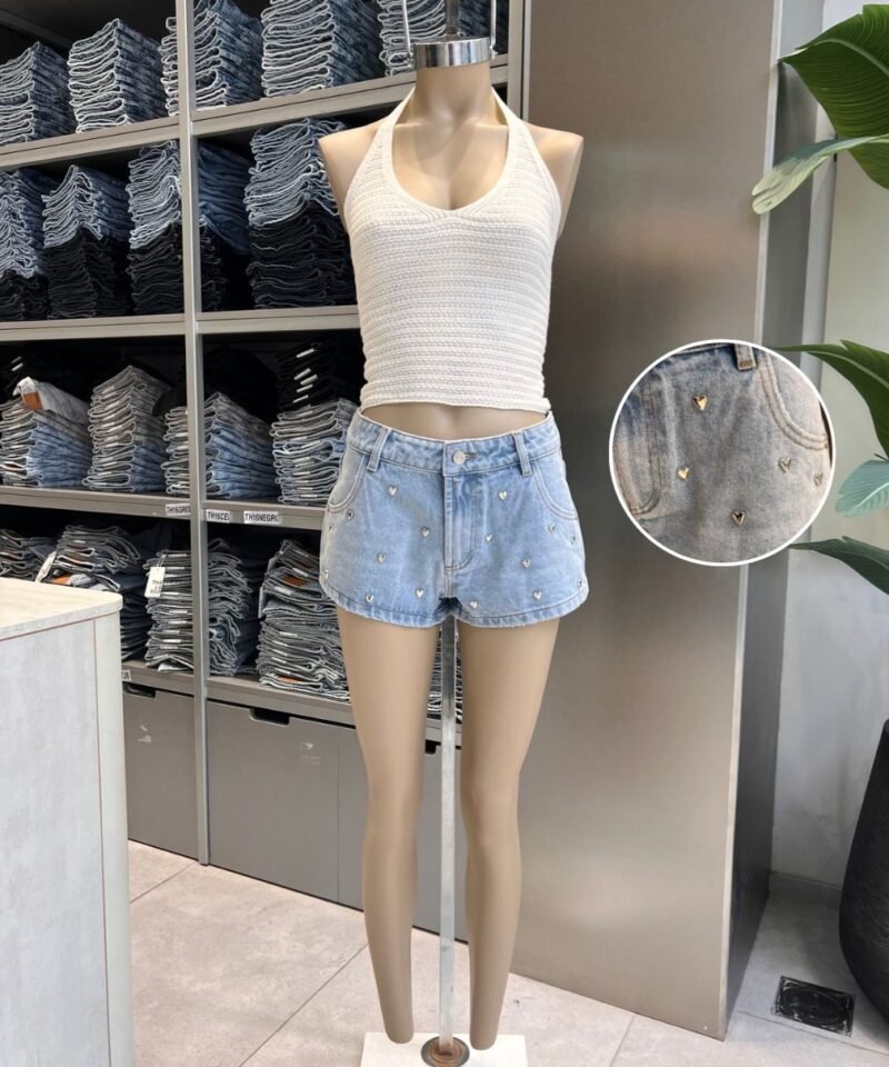 SHORT TACHAS CORAZON CELESTE - TH23CELESTE