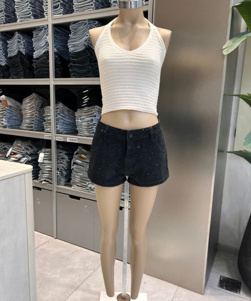 SHORT FULL STRASS NEGRO - TH25NEGRO