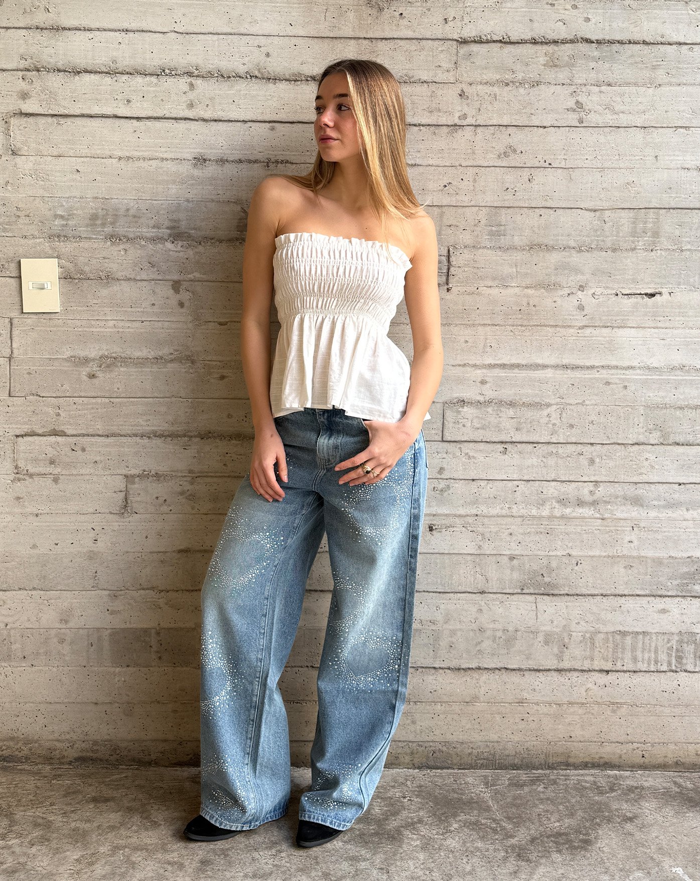 WIDE LEG STRASS CORAZONES - TJ4