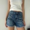 SHORT AZUL CRISTALES - TW11AZUL - Imagen 2