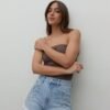 SHORT CELESTE DESFLECADO PERLAS - TW3