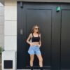SHORT CELESTE CINTURA STRASS - TW8CEL